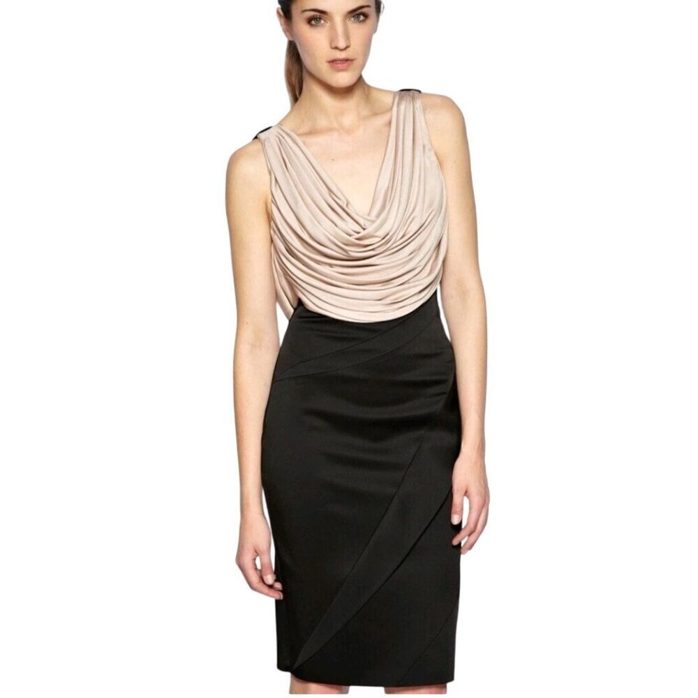 Karen Millen Cowl Front Back Ladder Back Bandage Skirt Designer Dress Size 6